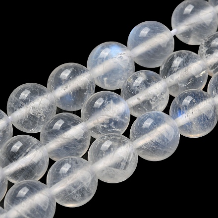 Natürliche runde Perlenstränge aus Regenbogenmondstein G-M263-D-02A-1