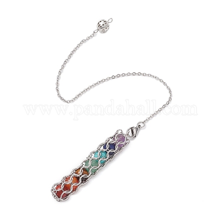 7 чакра круглая лозоходная маятниковая подвеска из натурального аметиста PALLOY-JF03658-01-1