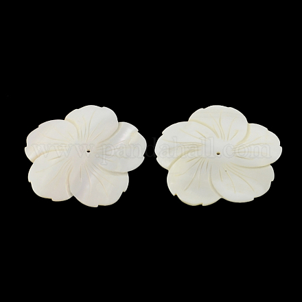 Fleur de prunier perles de coquillage d'eau douce naturelles SHEL-R009-62-1