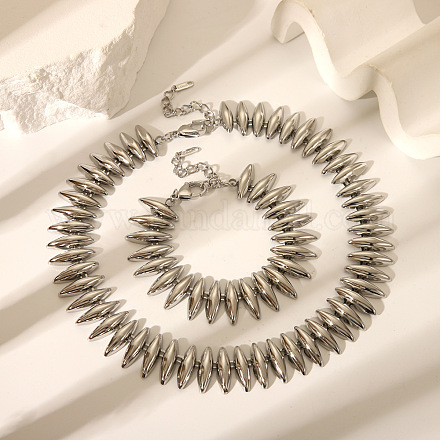 Комплекты браслетов и ожерелий из нержавеющей стали 304 для женщин UD3084-1-1