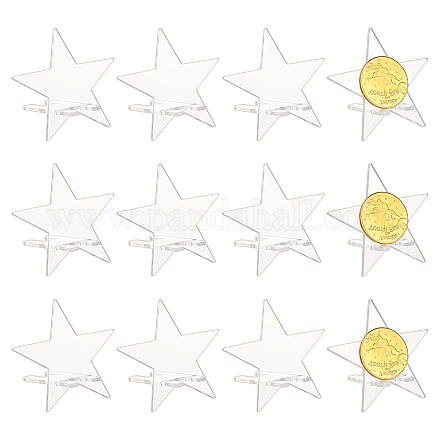 Fingerinspire 12 компл. звезды прозрачные акриловые памятные подставки для монет ODIS-FG0001-72-1