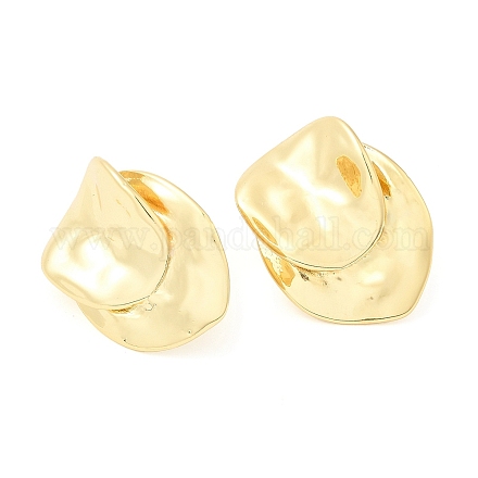 Brass Twist Stud Earrings EJEW-K251-11G-1