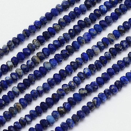 Faceted Rondelle Natural Lapis Lazuli Bead Strands G-I156-07-1