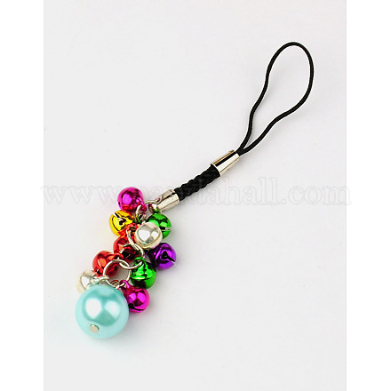 Glass Pearl Mobile Straps for Christmas HJEW-JM00128-02-1