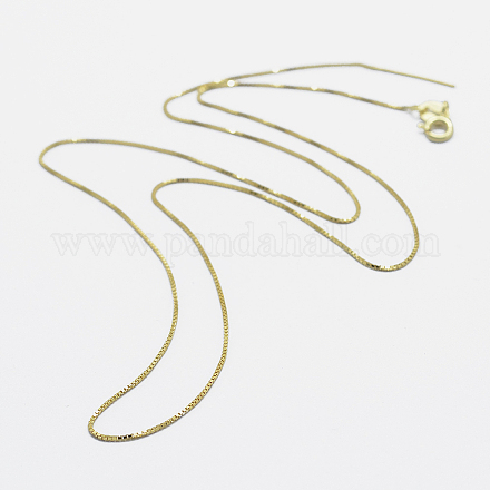 925 стерлингового серебра цепи коробки ожерелья STER-F039-45cm-05G-1