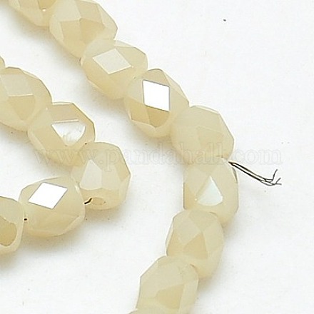 Imitation Jade Electroplate Glass Beads Strands EGLA-F002-B04-1