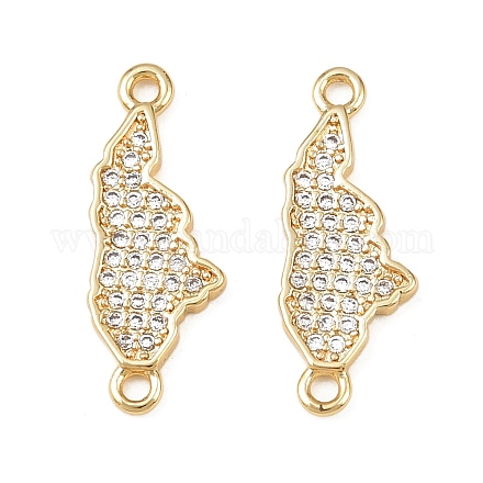 Подвески-соединители с микропаве из кубического циркония в виде карты Гондураса&nbsp;KK-B161-09G-1