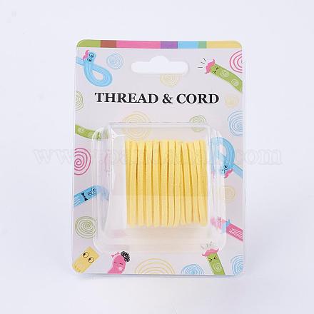 3x1.5mm Yellow Flat Faux Suede Cord X-LW-R003-38-1