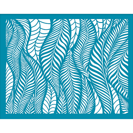 Olycraft 5x4 pollice stencil di argilla foglie di piante serigrafia stencil salice nel vento mesh transfer stencil riutilizzabile mesh stencil per argilla polimerica creazione di orecchini di gioielli DIY-WH0341-380-1