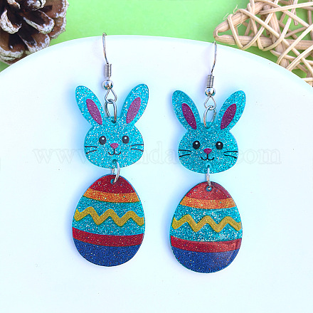 Boucles d'oreilles pendantes en acrylique pour Pâques&nbsp;FS-WGB44D4-01-1