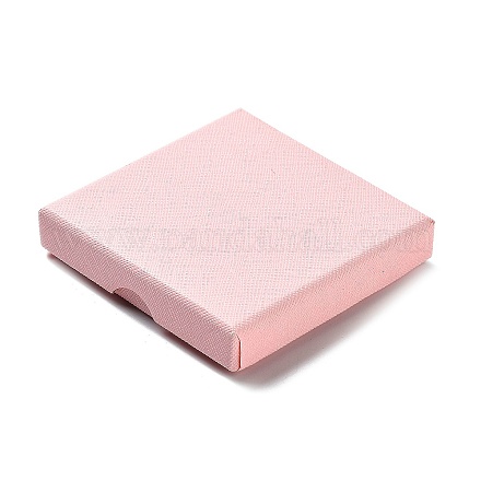 厚紙のジュエリーセットボックス  内部のスポンジ  正方形  ピンク  8~8.1x8~8.1x1.55~1.65cm CBOX-C016-01C-01-1