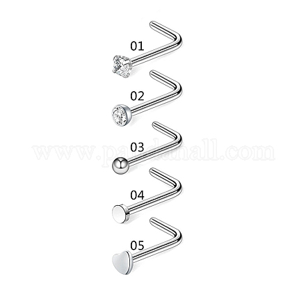 Clear Cubic Zirconia Nose Studs X-AJEW-PW0005-20A-1