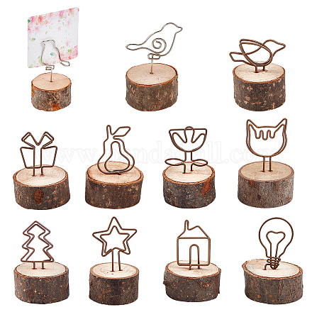 Gorgecraft 10Pcs 10 Style Theaceae Wood Business Cards Display Frame ODIS-GF0001-04-1