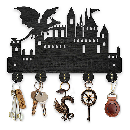 Настенные вешалки из дерева и железа HJEW-WH0055-110-1