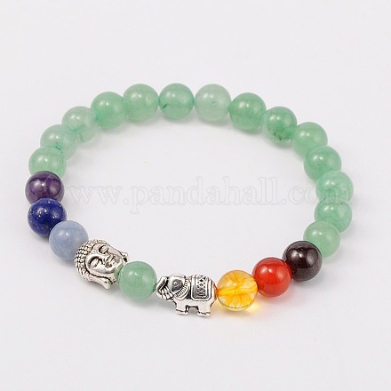 Stretch Buddhist Jewelry Multi-Color Gemstone Chakra Bracelets BJEW-JB01690-03-1