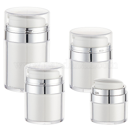 OLYCRAFT 4Pcs 4Size Airless Pump Jar 0.5/1/1.7/3.4OZ Duckbill Spout Refillable Travel Cream Vacuum Bottle Empty Cream Jar Cosmetic Containers Lotion Dispenser for Creams Lotion Toiletry AJEW-OC0004-48-1