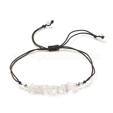 Bracelet de perles tressées en cristaux de quartz naturel BJEW-JB08019-06-1