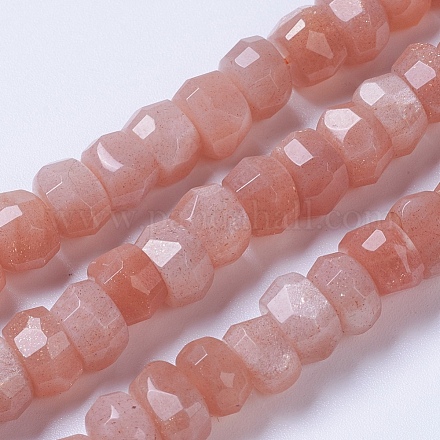 Chapelets de perles de sunstone naturelle naturelles G-F568-213-1