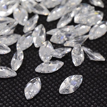 Cubic Zirconia Pointed Back Cabochons ZIRC-M003-10x5mm-007-1