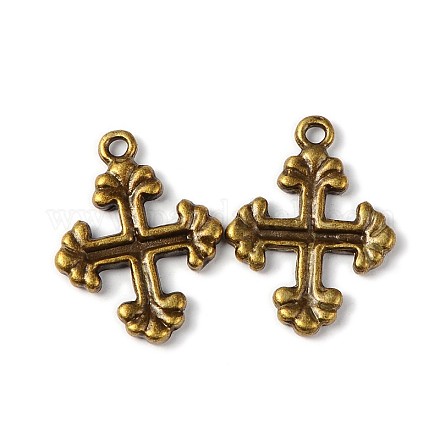 Style tibétain antique bronze cru pendentifs croix X-MLF1368Y-1