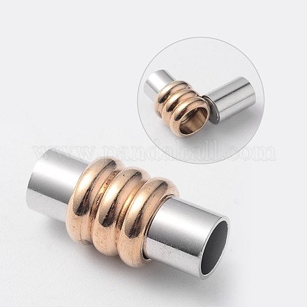 Column Eco-Friendly Brass Magnetic Clasps with Glue-in Ends KK-F358-02-B-NR-1
