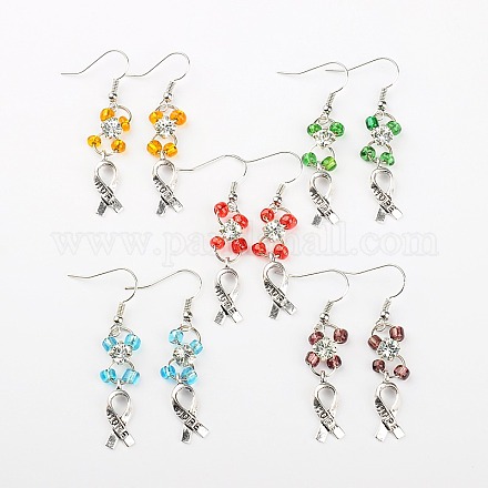 Glass Seed Beads Earrings EJEW-JE00885-1