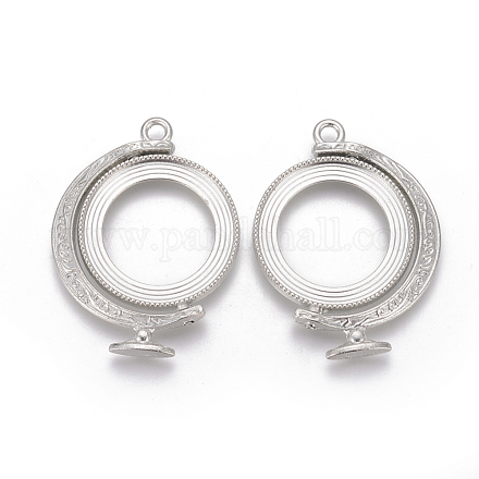Сеттинги кулон кабошон с возможностью поворота сплава PALLOY-WH0067-01P-1