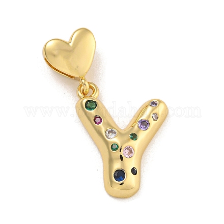 Латунные подвески из микро-паве KK-P281-01G-Y-1