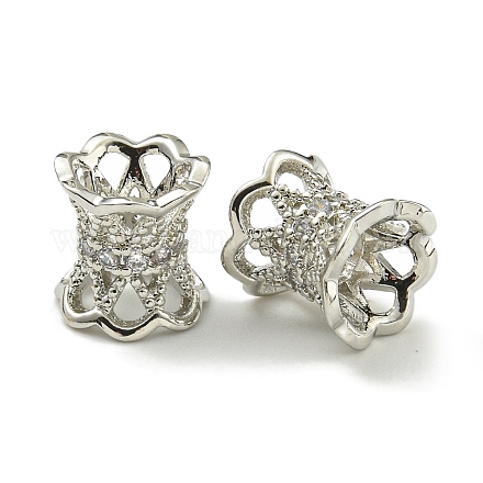 Стойки обшивки латунь микро проложить кубического циркония бусы KK-K386-04P-1