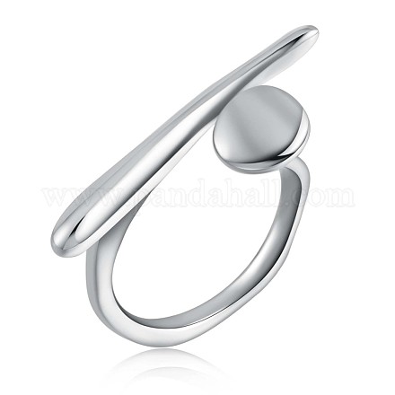 Anello da donna con polsino aperto avvolgente per unghie in argento sterling placcato rodio JR912A-1