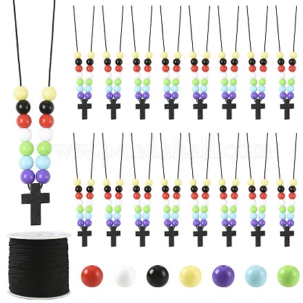 Наборы для изготовления ожерелий с подвесками-крестами своими руками DIY-FS0009-08-1