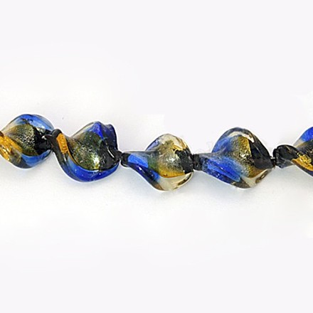 Handgefertigte Silberfolie Glasperlenstränge FOIL-N027-1-1