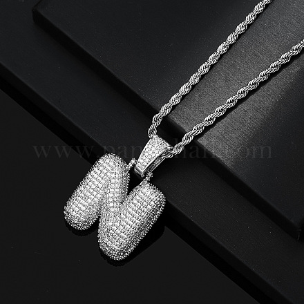 Латунные микропаве прозрачные кубические цирконии массивные инициальные подвески ожерелья WG24EA8-14-1