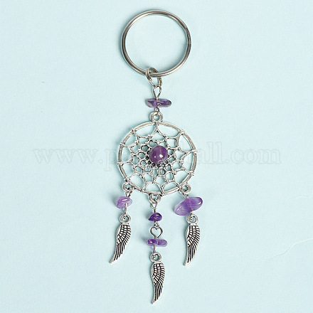 Natural Amethystwith Aolly Keychain PW-WG49538-02-1