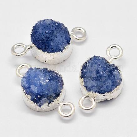 Electroplated Natural & Dyed Druzy Agate Links connectors G-N0168-014A-02-1