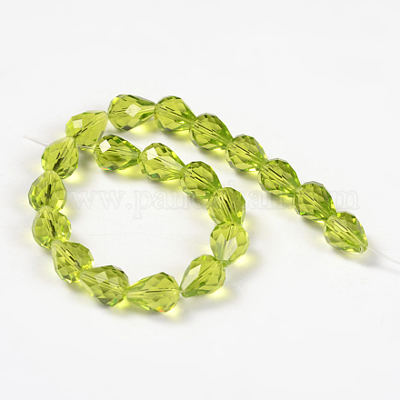 Faceted Drop Imitation Austrian Crystal Glass Bead Strands G-PH0010-17-10x8mm-1