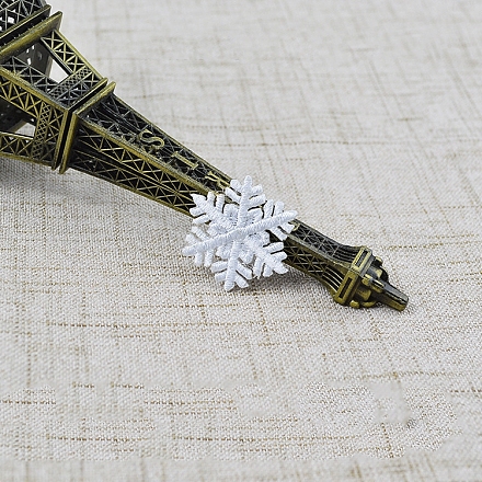 Рождественская снежинка компьютеризированная вышивка ткань самоклеющиеся нашивки XMAS-PW0001-098I-1