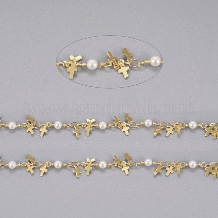Handgefertigte Perlenketten aus Messing CHC-I029-02G-1