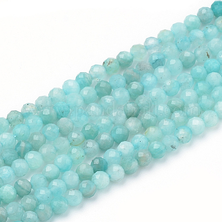 Chapelets de perles en amazonite naturelle X-G-Q961-14-3mm-1