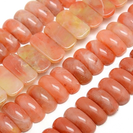 Rectangle Natural Red Aventurine Beads Strands G-P063-38-1