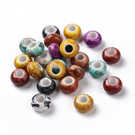 Sprühlackierte europäische Perlen aus undurchsichtigem Acryl ACRP-F002-02-1