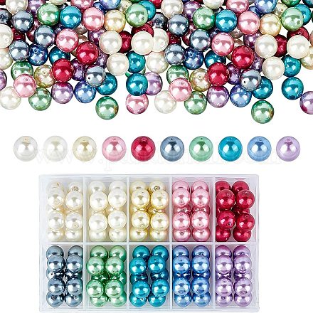 Eco-Friendly Dyed Glass Pearl Beads HY-PH0013-01-1
