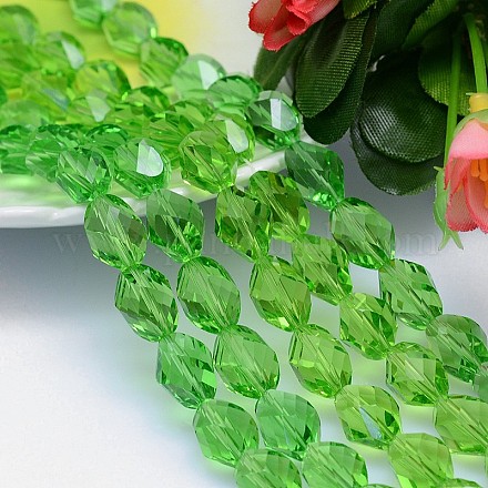Chapelets de perles de cristal autrichien imitation polyèdre à facettes G-M190-13x10mm-16A-1