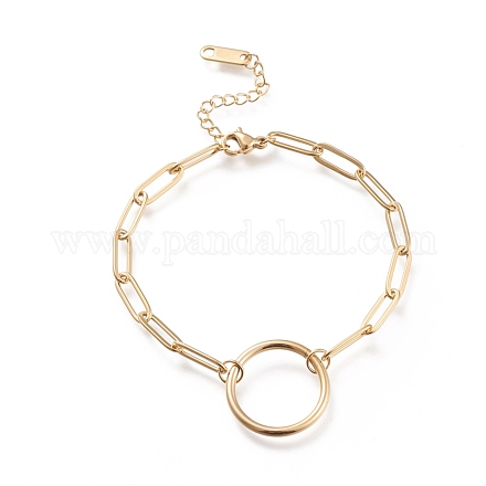 304 Stainless Steel Link Bracelets STAS-D152-03G-1