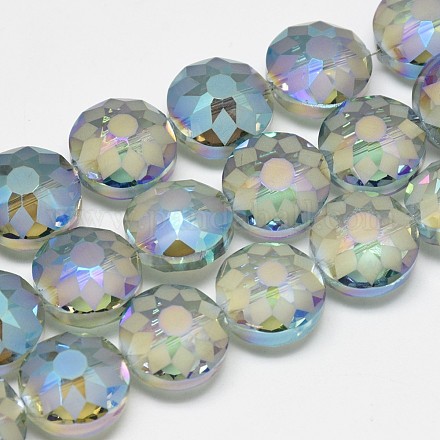 Electroplate Glass Beads Strands EGLA-Q084-12mm-06-1