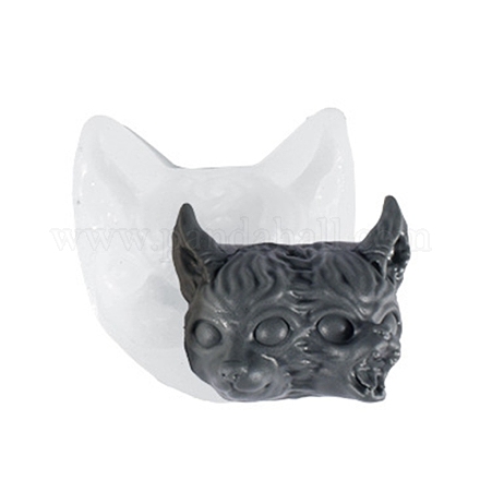 Moldes de silicona para velas diy con cabeza de gato diablo doble de halloween SIMO-B002-14-1