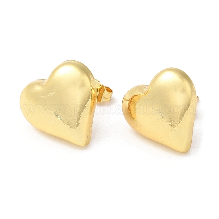 Boucles d'oreilles en forme de coeur en laiton plaqué en rack EJEW-Q766-02G-1