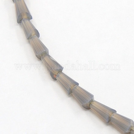 Opaque Solid Color Crystal Glass Faceted Cone Beads Strands GLAA-F023-A03-1