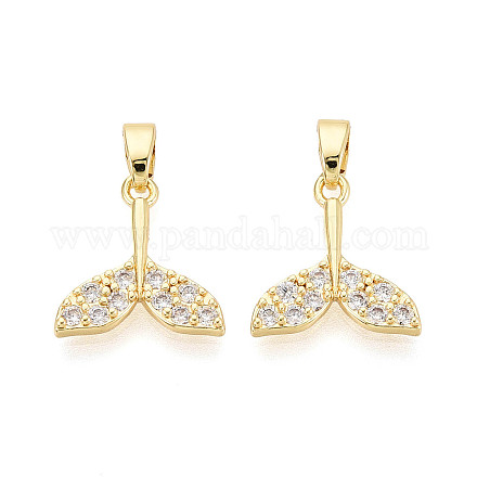 Латунные микропаве прозрачные кубические циркониевые подвески KK-N259-10G-1