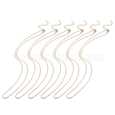 6Pcs Iron Cable Chains Necklaces for Women MAK-YW0001-05-1
